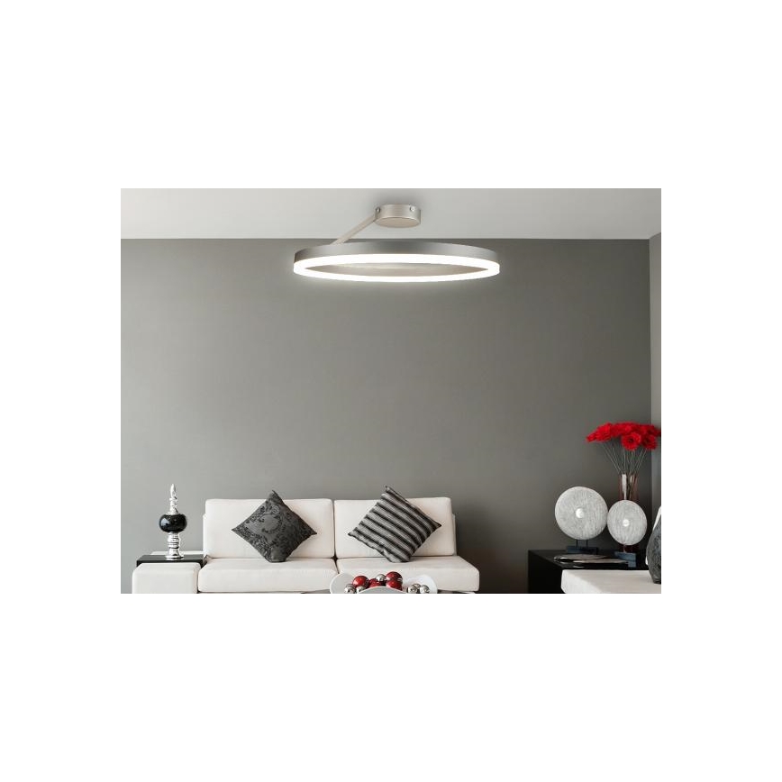 Lustre de teto LED dimmerável LED/40W/230V 3000-6500K cromo fosco + controlo remoto