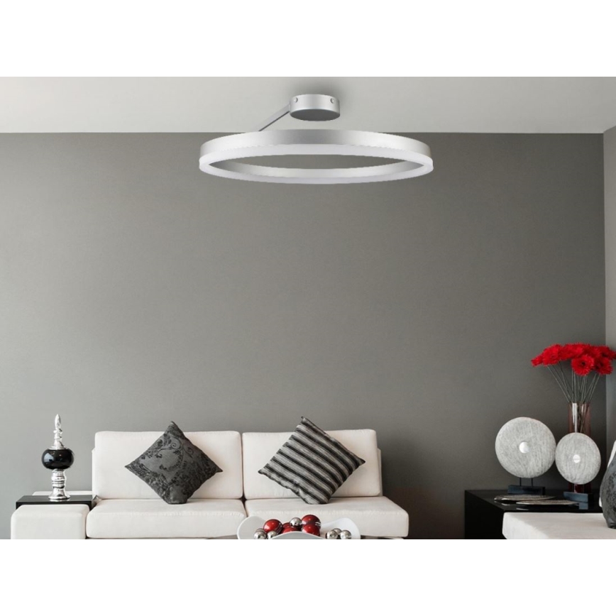 Lustre de teto LED dimmerável LED/40W/230V 3000-6500K cromo fosco + controlo remoto