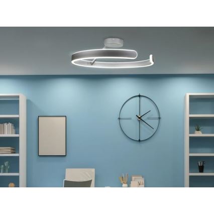 Lustre de teto LED dimmerizável LED/72W/230V 3000-6500K cromo fosco + controlo remoto