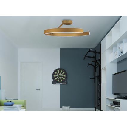 Lustre de teto LED dimmerizável LED/72W/230V 3000-6500K dourado + controlo remoto