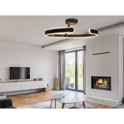 Lustre de teto LED dimmerizável LED/72W/230V 3000-6500K preto + comando à distância