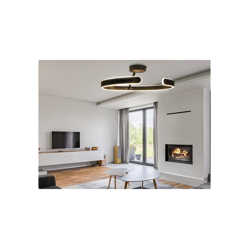 Lustre de teto LED dimmerizável LED/72W/230V 3000-6500K preto + comando à distância