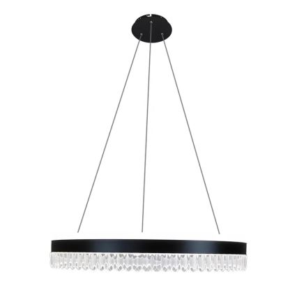 Lustre de cristal LED regulável em cabo LED/80W/230V 3000-6500K preto + comando à distância