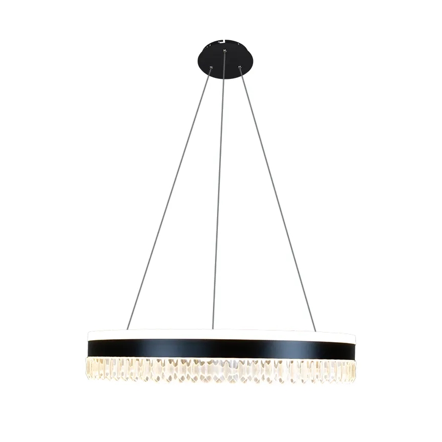 Lustre de cristal LED regulável em cabo LED/80W/230V 3000-6500K preto + comando à distância