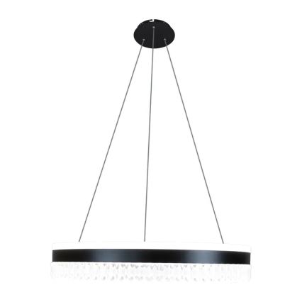 Lustre de cristal LED regulável em cabo LED/80W/230V 3000-6500K preto + comando à distância