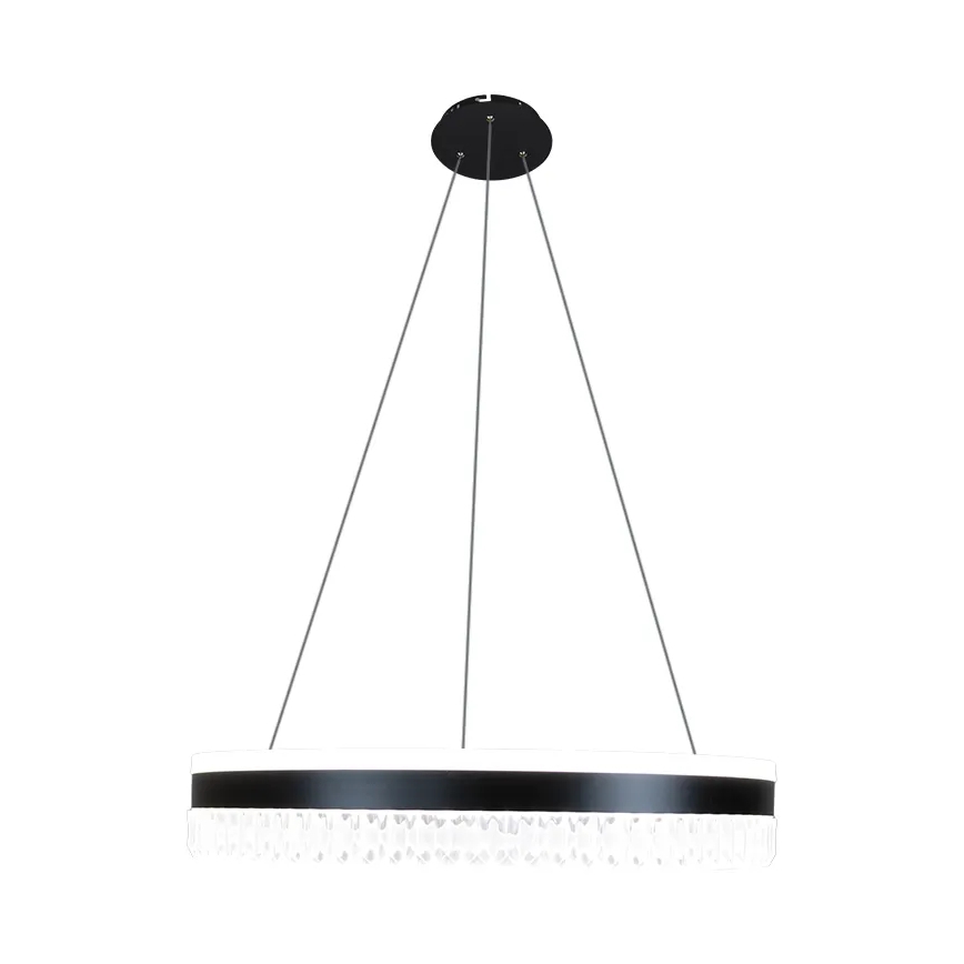 Lustre de cristal LED regulável em cabo LED/80W/230V 3000-6500K preto + comando à distância