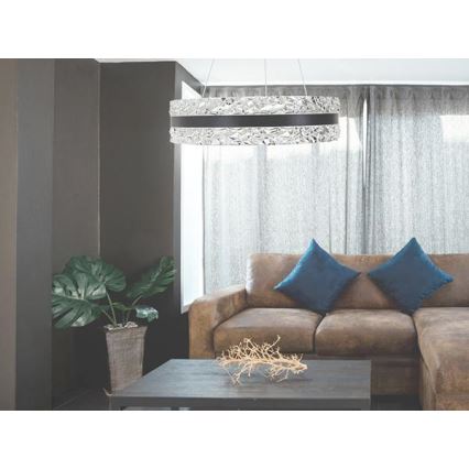 Lustre de cristal LED regulável em cabo LED/80W/230V 3000-6500K preto + comando à distância