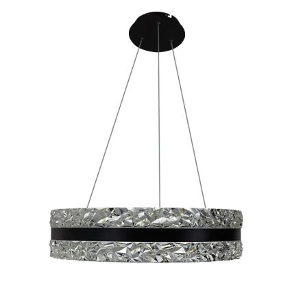 Lustre de cristal LED regulável em cabo LED/80W/230V 3000-6500K preto + comando à distância