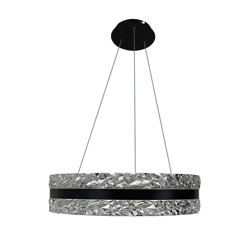 Lustre de cristal LED regulável em cabo LED/80W/230V 3000-6500K preto + comando à distância