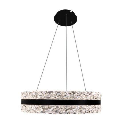 Lustre de cristal LED regulável em cabo LED/80W/230V 3000-6500K preto + comando à distância