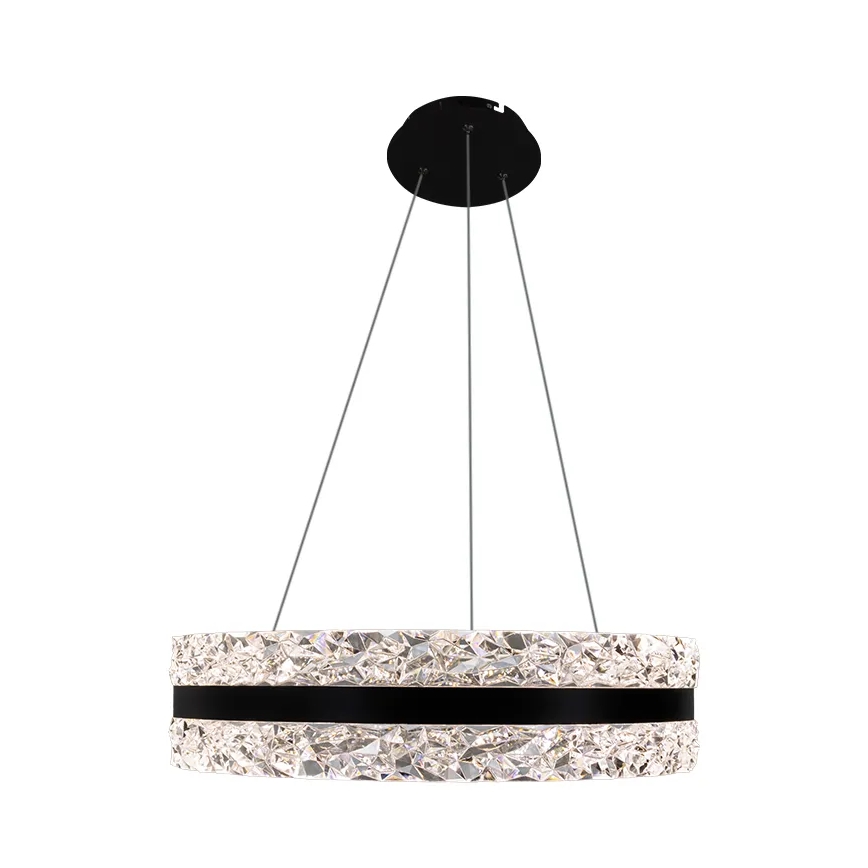 Lustre de cristal LED regulável em cabo LED/80W/230V 3000-6500K preto + comando à distância