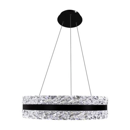 Lustre de cristal LED regulável em cabo LED/80W/230V 3000-6500K preto + comando à distância