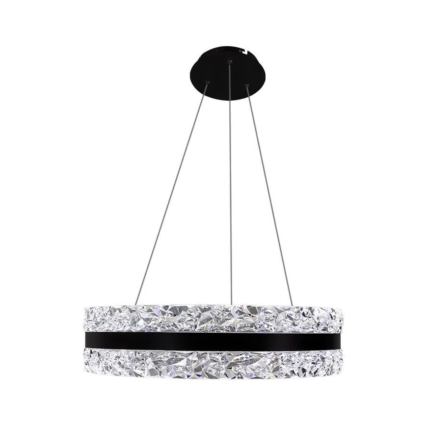 Lustre de cristal LED regulável em cabo LED/80W/230V 3000-6500K preto + comando à distância