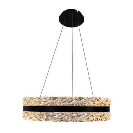 Lustre de cristal LED regulável em cabo LED/80W/230V 3000-6500K preto + comando à distância