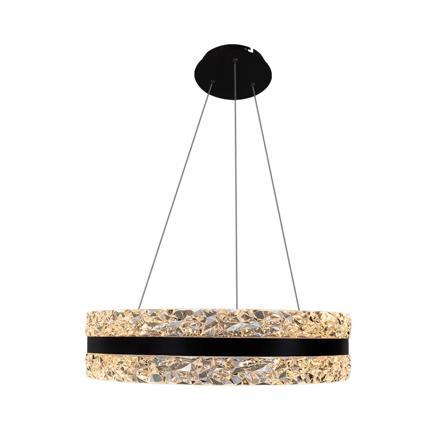 Lustre de cristal LED regulável em cabo LED/80W/230V 3000-6500K preto + comando à distância