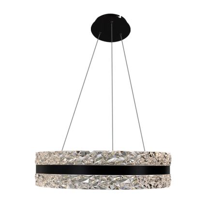 Lustre de cristal LED regulável em cabo LED/80W/230V 3000-6500K preto + comando à distância