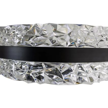 Lustre de cristal LED regulável em cabo LED/80W/230V 3000-6500K preto + comando à distância