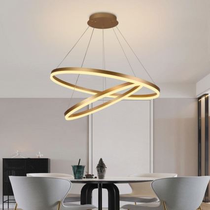 Lustre LED regulável em cabo LED/100W/230V 3000-6500K diâmetro 80 cm + comando à distância