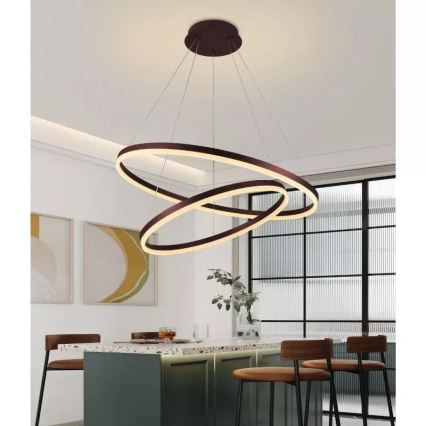 Lustre LED regulável em cabo LED/100W/230V 3000-6500K diâmetro 80 cm + comando à distância