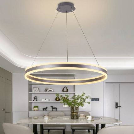 Lustre LED regulável em cabo LED/110W/230V 3000-6500K diâmetro 80 cm + comando à distância