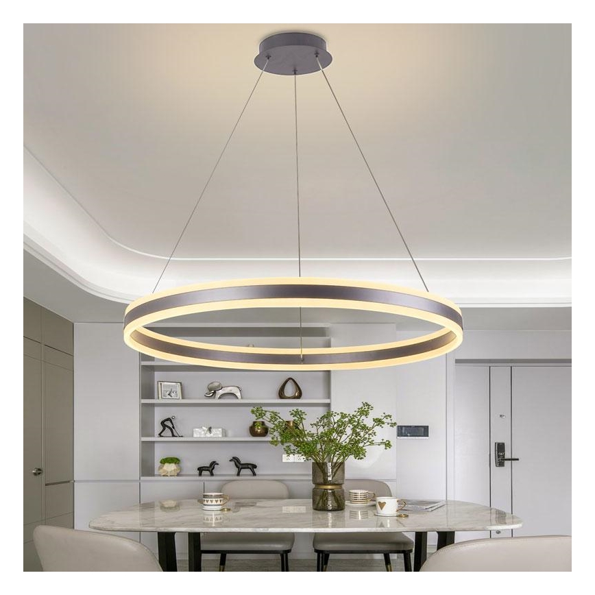Lustre LED regulável em cabo LED/110W/230V 3000-6500K diâmetro 80 cm + comando à distância