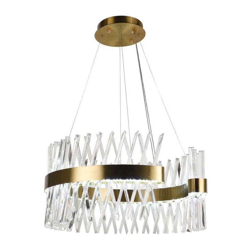 Lustre de cristal LED dimmerizável em cabo LED/130W/230V 3000-6500K dourado + comando à distância