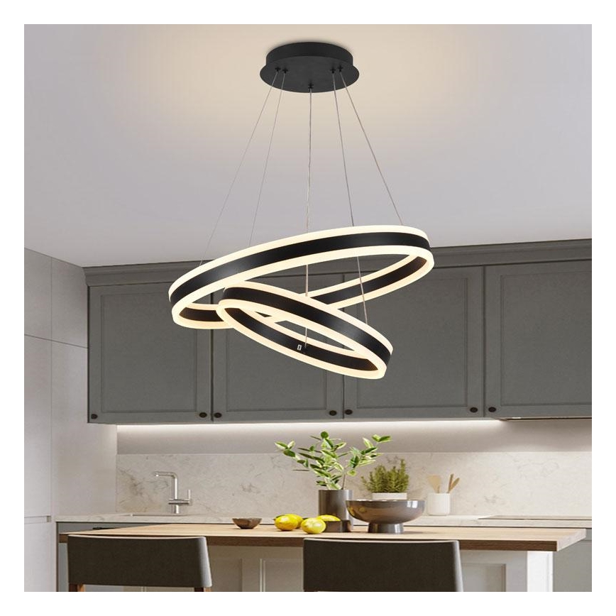 Lustre LED regulável em cabo LED/135W/230V 3000-6500K diâmetro 60 cm + comando à distância