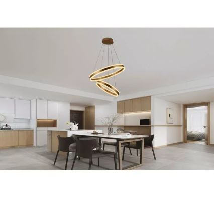 Lustre LED regulável em cabo LED/135W/230V 3000-6500K diâmetro 60 cm + comando à distância