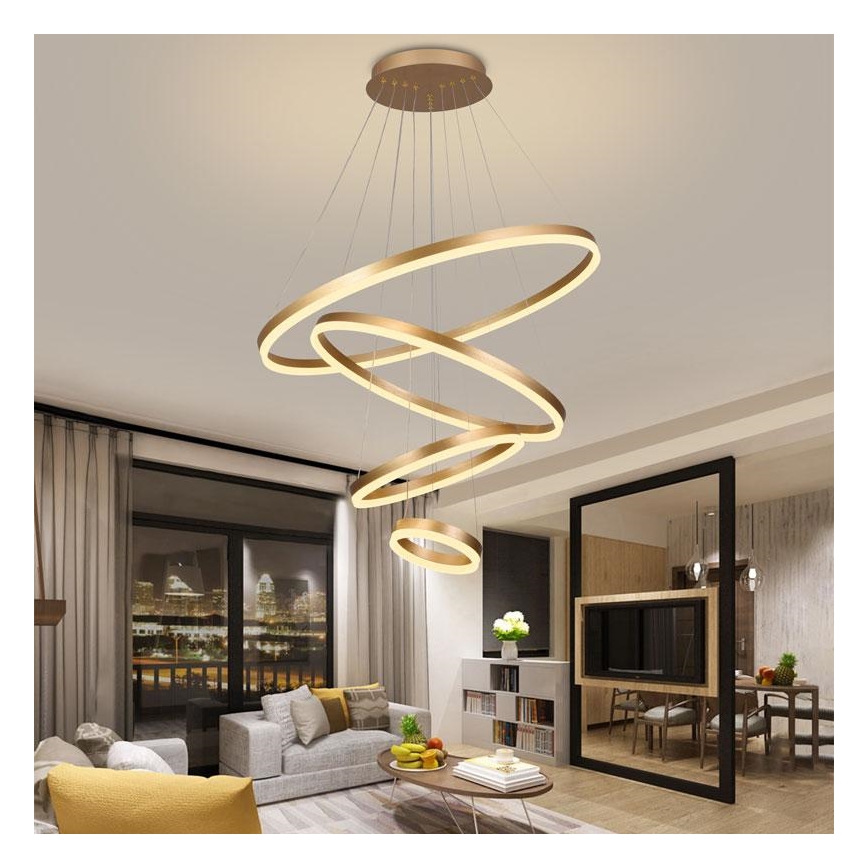 Lustre LED regulável em cabo LED/165W/230V 3000-6500K diâmetro 80 cm + comando à distância