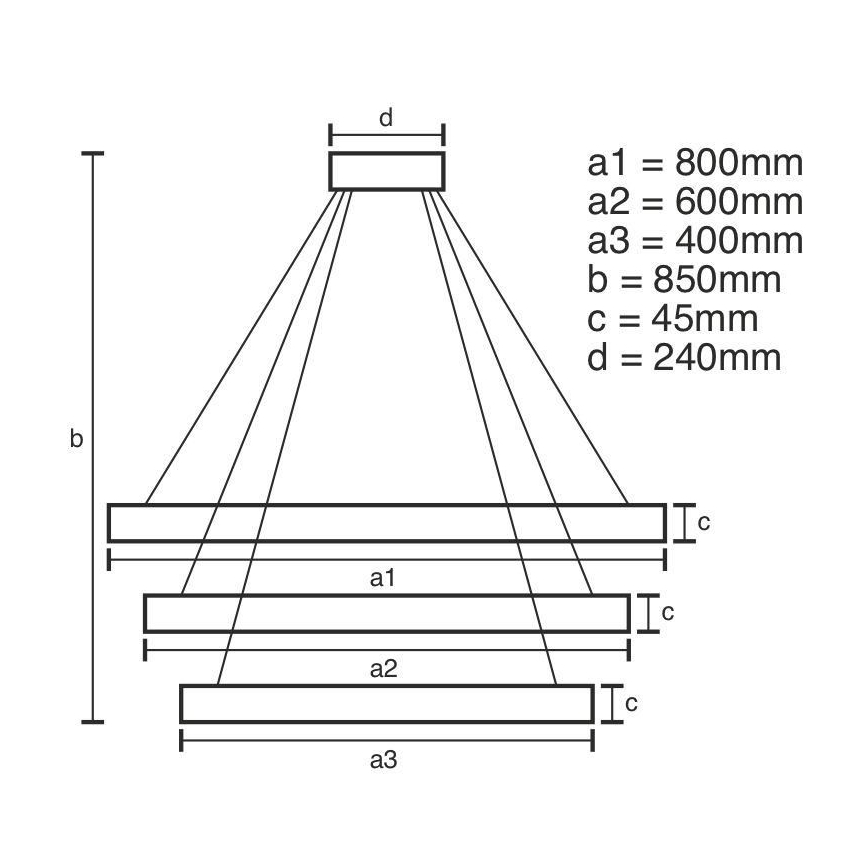 Lustre LED regulável em cabo LED/220W/230V 3000-6500K diâmetro 80 cm + comando à distância