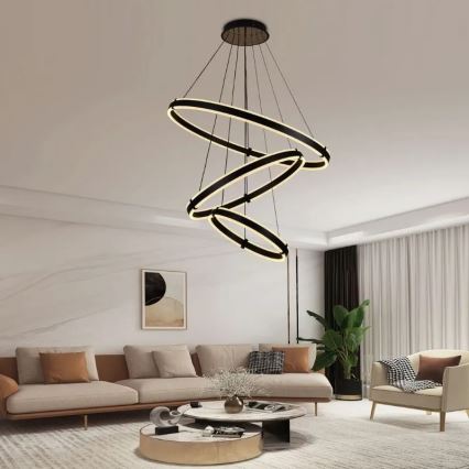 Lustre LED regulável em cabo LED/250W/230V 3000-6500K diâmetro 80 cm + comando à distância