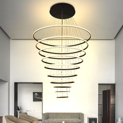 Lustre LED regulável em cabo LED/365W/230V 3000-6500K diâmetro 100 cm + comando à distância