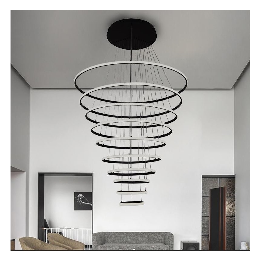 Lustre LED regulável em cabo LED/365W/230V 3000-6500K diâmetro 100 cm + comando à distância