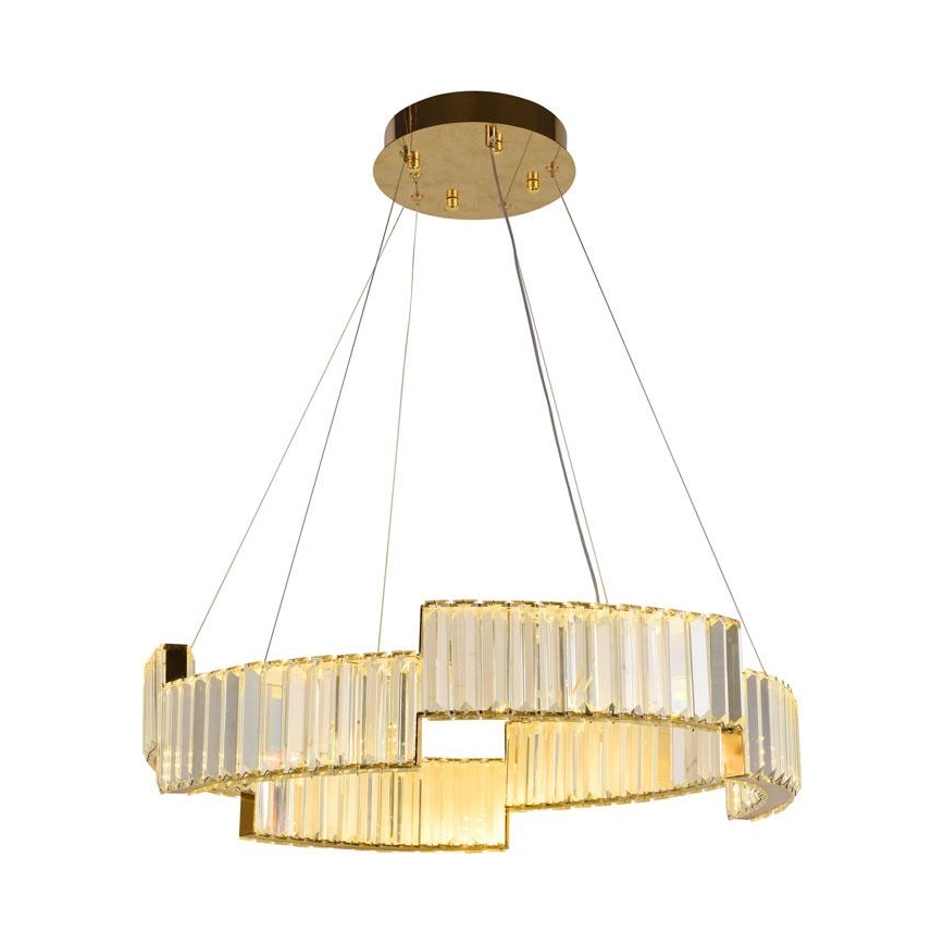 Lustre de cristal LED dimmerizável em cabo LED/40W/230V 3000-6500K dourado + comando à distância