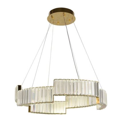 Lustre de cristal LED dimmerizável em cabo LED/40W/230V 3000-6500K dourado + comando à distância