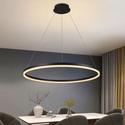 Lustre LED regulável em cabo LED/55W/230V 3000-6500K diâmetro 80 cm + comando à distância