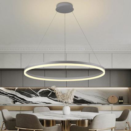 Lustre LED regulável em cabo LED/55W/230V 3000-6500K diâmetro 80 cm + comando à distância