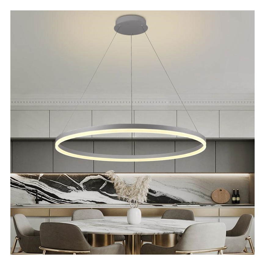 Lustre LED regulável em cabo LED/55W/230V 3000-6500K diâmetro 80 cm + comando à distância