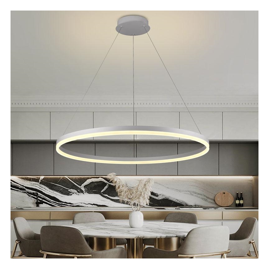 Lustre LED regulável em cabo LED/55W/230V 3000-6500K diâmetro 80 cm + comando à distância