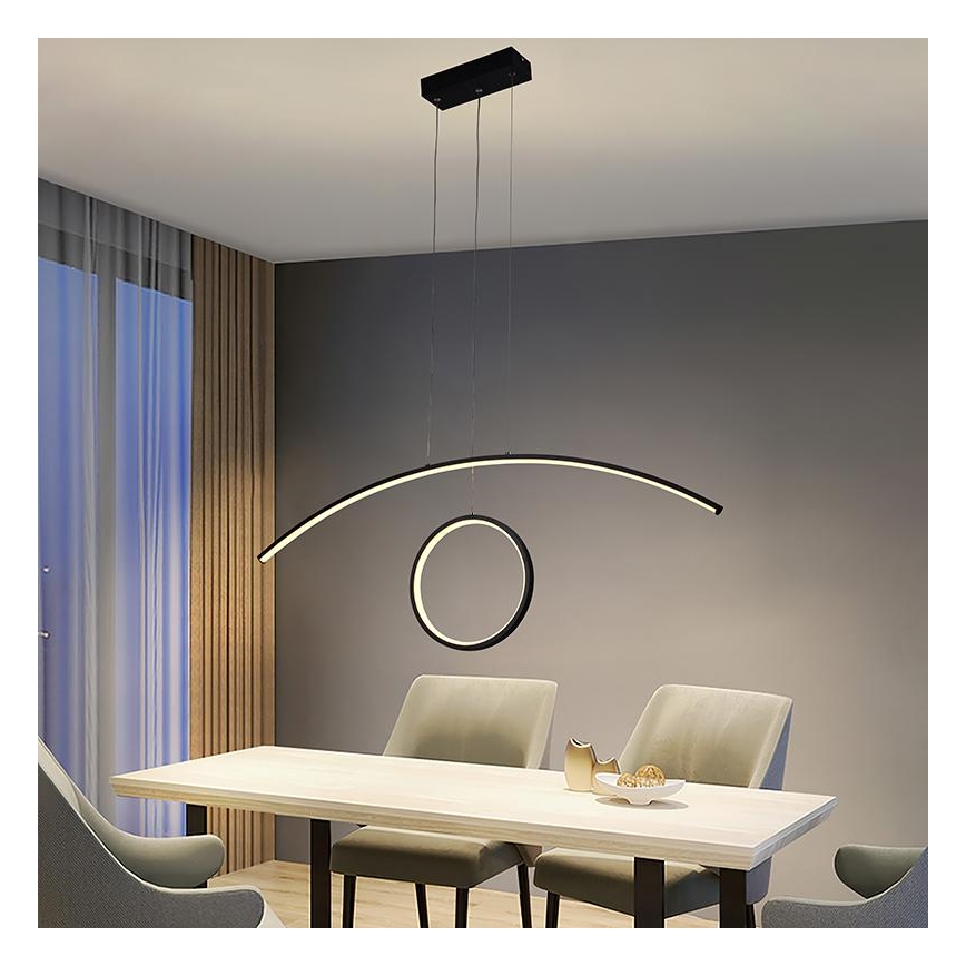 Lustre LED regulável em cabo LED/55W/230V 3000-6500K + controlo remoto