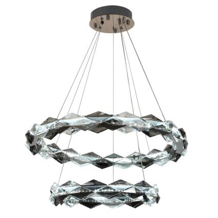 Lustre de cristal LED regulável em cabo LED/65W/230V 3000-6500K cromo brilhante + comando à distância