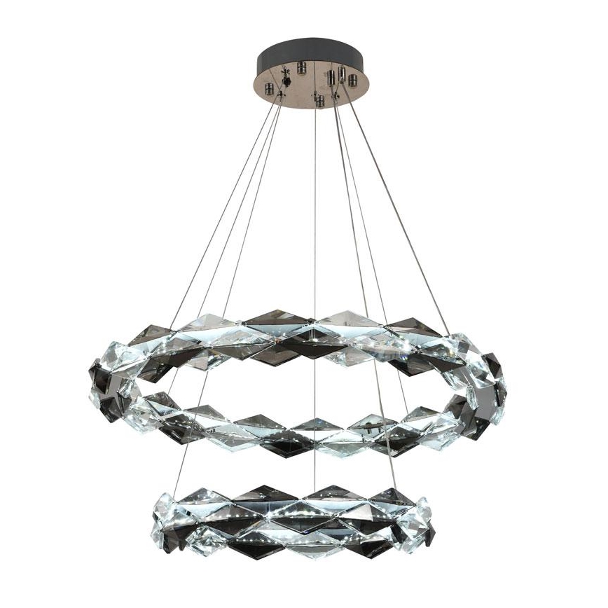 Lustre de cristal LED regulável em cabo LED/65W/230V 3000-6500K cromo brilhante + comando à distância