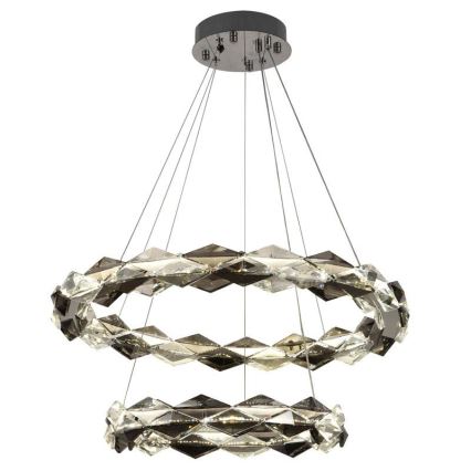 Lustre de cristal LED regulável em cabo LED/65W/230V 3000-6500K cromo brilhante + comando à distância