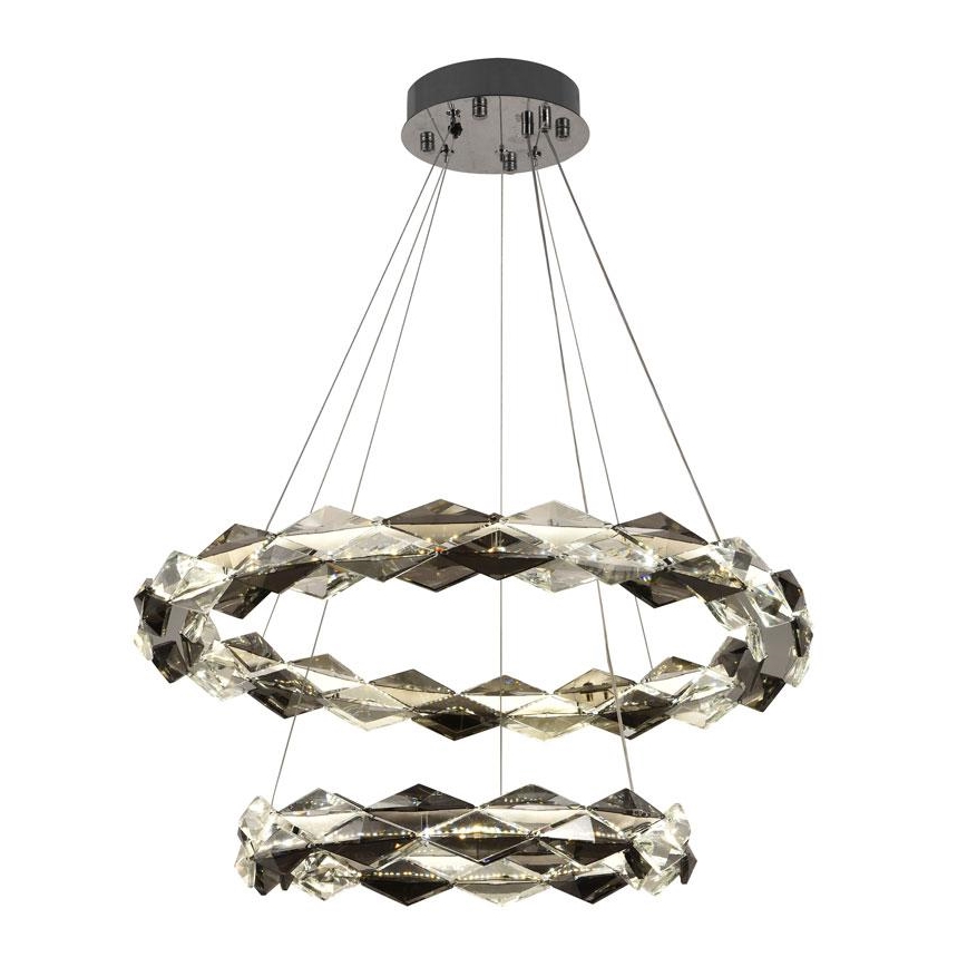 Lustre de cristal LED regulável em cabo LED/65W/230V 3000-6500K cromo brilhante + comando à distância