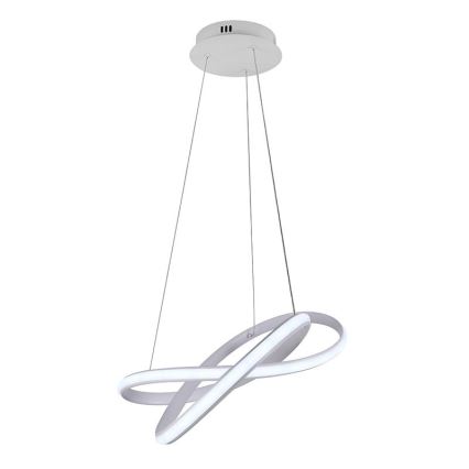 Lustre LED regulável em cabo LED/70W/230V 3000-6500K diâmetro 55 cm branco + comando à distância
