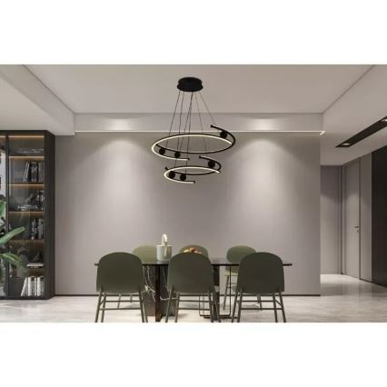 Lustre LED regulável em cabo LED/80W/230V 3000-6500K diâmetro 60 cm + controlo remoto