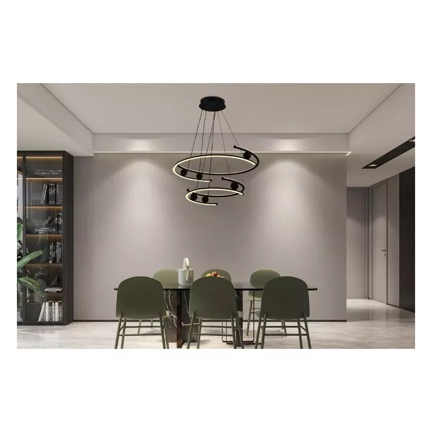 Lustre LED regulável em cabo LED/80W/230V 3000-6500K diâmetro 60 cm + controlo remoto