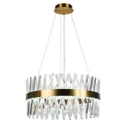 Lustre de cristal LED dimmerizável em cabo LED/80W/230V 3000-6500K dourado + comando à distância