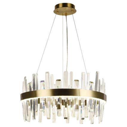 Lustre de cristal LED dimmerizável em cabo LED/80W/230V 3000-6500K dourado + comando à distância