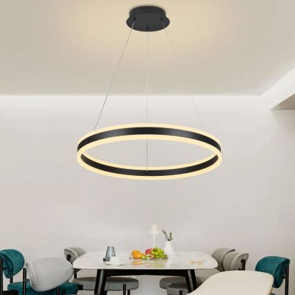 Lustre LED regulável em cabo LED/85W/230V 3000-6500K diâmetro 60 cm + controlo remoto